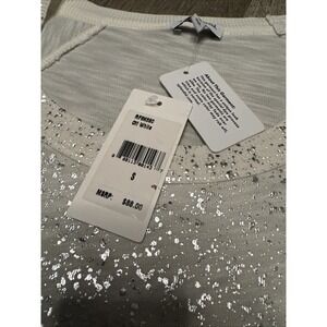 SPLENDID Sz S SPARKLE AND SHINE BALLON LONG SLEEVE JERSEY TEE‎ OFF WHITE NWT